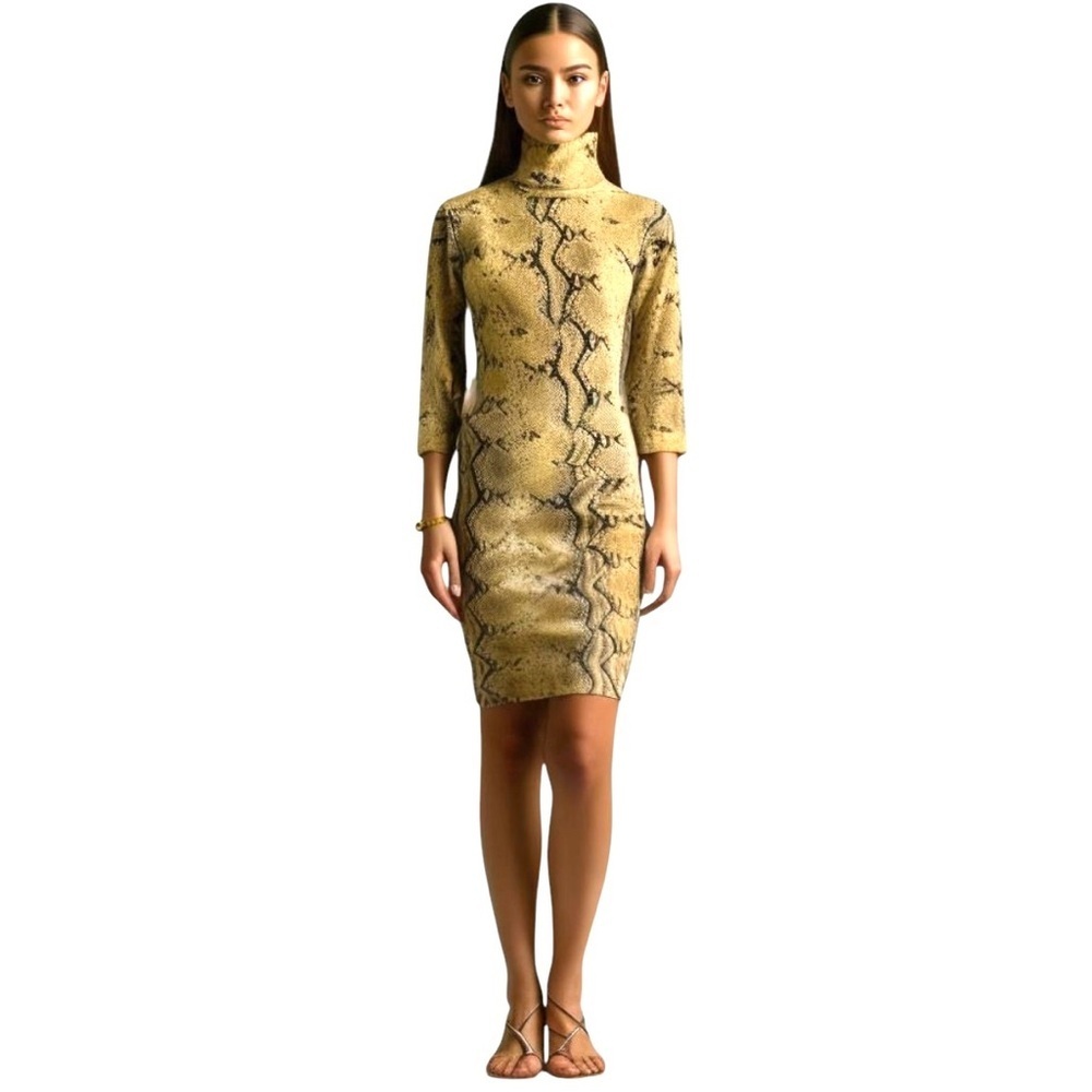 Pure Amici Snakeskin Cashmere Sweater Dress in Sz S